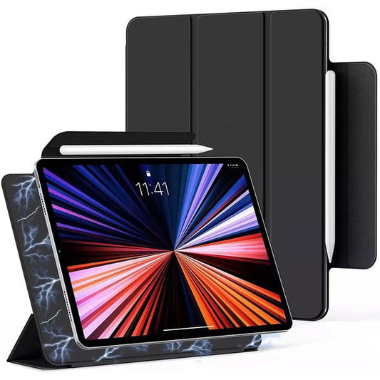 PROTECT  iPad Pro 11 inch 2024 Magnetic Ipad Cover, Trifold Stand, Auto Sleep / Wake up, Silicon, Black, MIPADP11SBLK