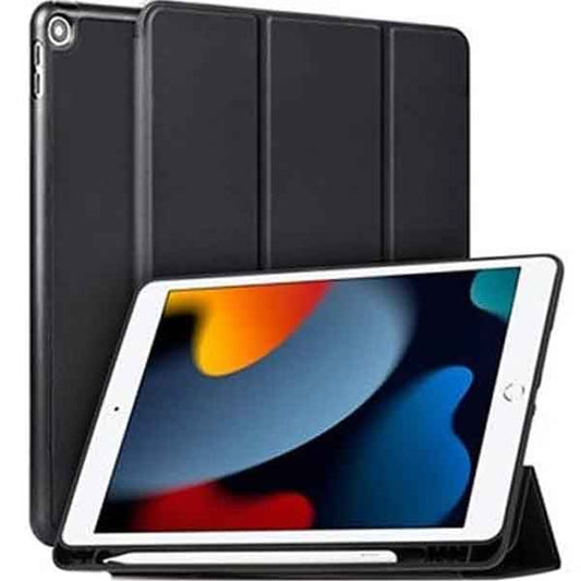 PROTECT  iPad 10.2 inch Protective Ipad Cover, With Screen Protector, Silcon, Trifold Stand , Auto Wakeup Sleep, Pen Slot, Black, PIPAD10.2BLK