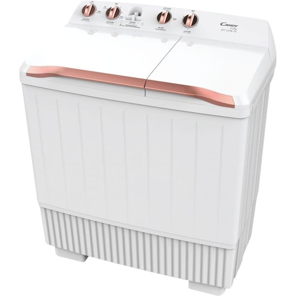 Candy 12kg Wash / 7.5kg Spin Twin Tub, White, CTT 127W-19