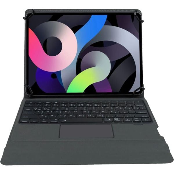 PROTECT  Universal Adjustable Tablet Keyboard, 7-11 inch, Trifold Stand, Pen Slot, Backlit, Grey, WR200