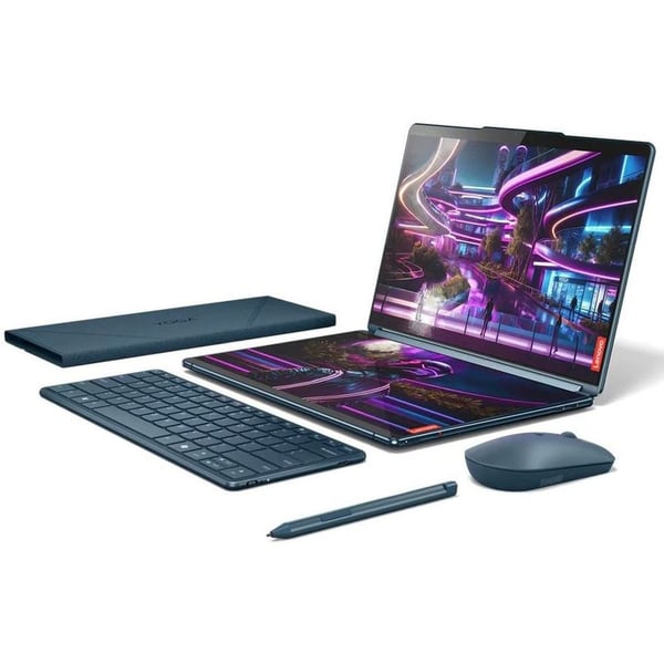 LENOVO Yoga Book 9 83FF000KAX AI Enabled Laptop, Intel 14th Gen U7-155U, 16GB RAM, 1TB SSD, Intel Graphics, 2 x 13.3 2.8K OLED, Windows 11 Home, Tidal Teal