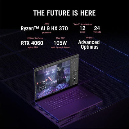 ASUS ROG Zephyrus G16 (2024)AI GA605WV-AI-OLED9132G/AMD Ryzen AI R9-HX 370/8GB NVIDIA GeForce RTX 4060 Graphics/16 inch OLED 2.5K /32GB RAM/1 TB SSD - Eclipse Grey