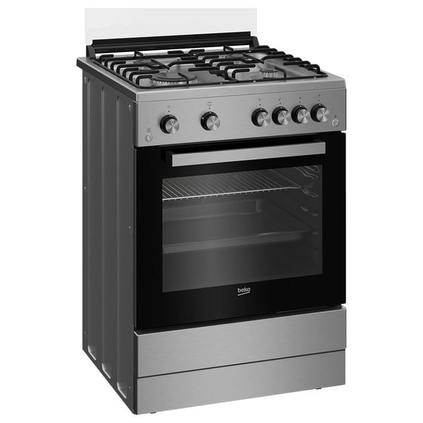 Beko Gas Cooker, 60 CM, 1 Year Warranty, Inox, FSHT61121DXL