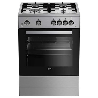 Beko Gas Cooker, 60 CM, 1 Year Warranty, Inox, FSHT61121DXL