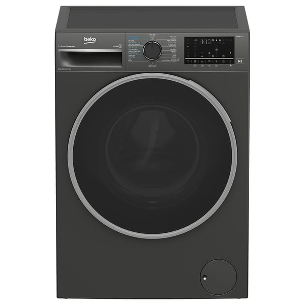 Beko washing machine, 10/7 kg, 1 Year Warranty, Manhattan Gray, WD10714M