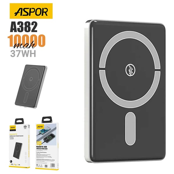 ASPOR MAGNETIC WIRELESS POWER BANK 10000 A382