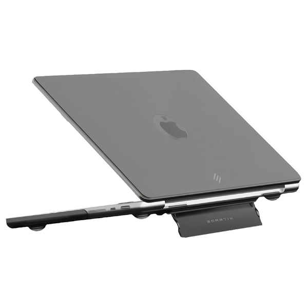 Smartix Premium Matte Transparent Shell with Stand for MacBook Pro 14-inch, Black