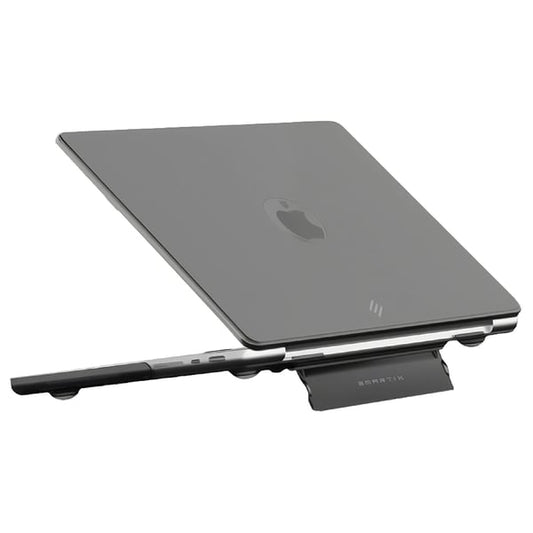 Smartix Premium Matte Transparent Shell with Stand for Macbook Pro 16-inch, Black