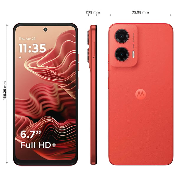 Motorola  G35 5G Smartphone, 8GB, 128GB, 50MP+8MP Camera, Android 14, Guava Red