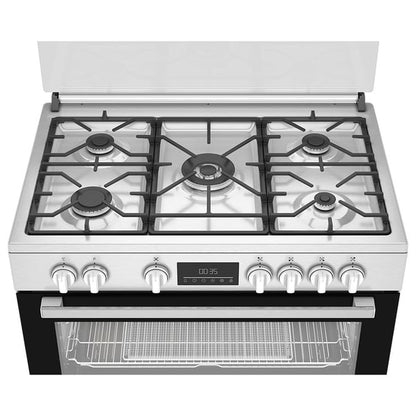 Beko Gas Cooker, 90 CM, 1 Year Warranty, Inox, BGTW 11227 EXA