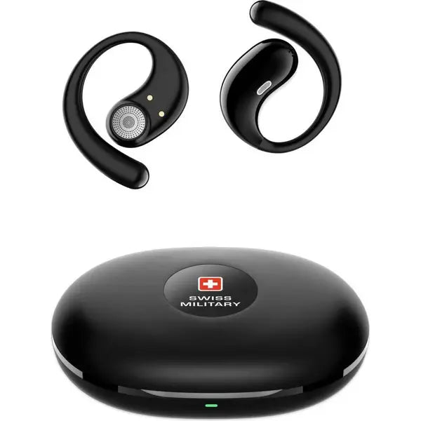 Swiss Military Delta 7 Open Stereo True Wireless Earbuds – Black