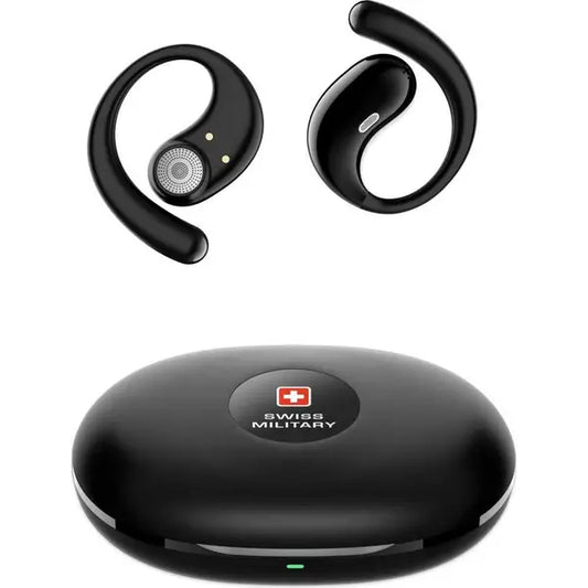 Swiss Military Delta 7 Open Stereo True Wireless Earbuds – Black