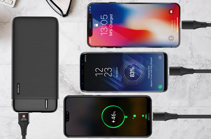 Swiss Military 3-in-1 Fast Charging Cable Dual USB-C & Lightning Braided 1M Black