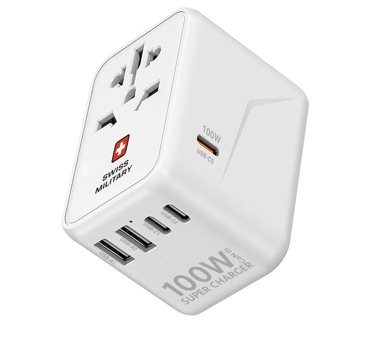 Swiss Military 100W GaN Universal Travel Charger – White