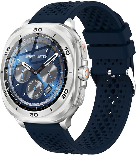 Swiss Military DOM7 Smartwatch – Silver Blue Metal Strap