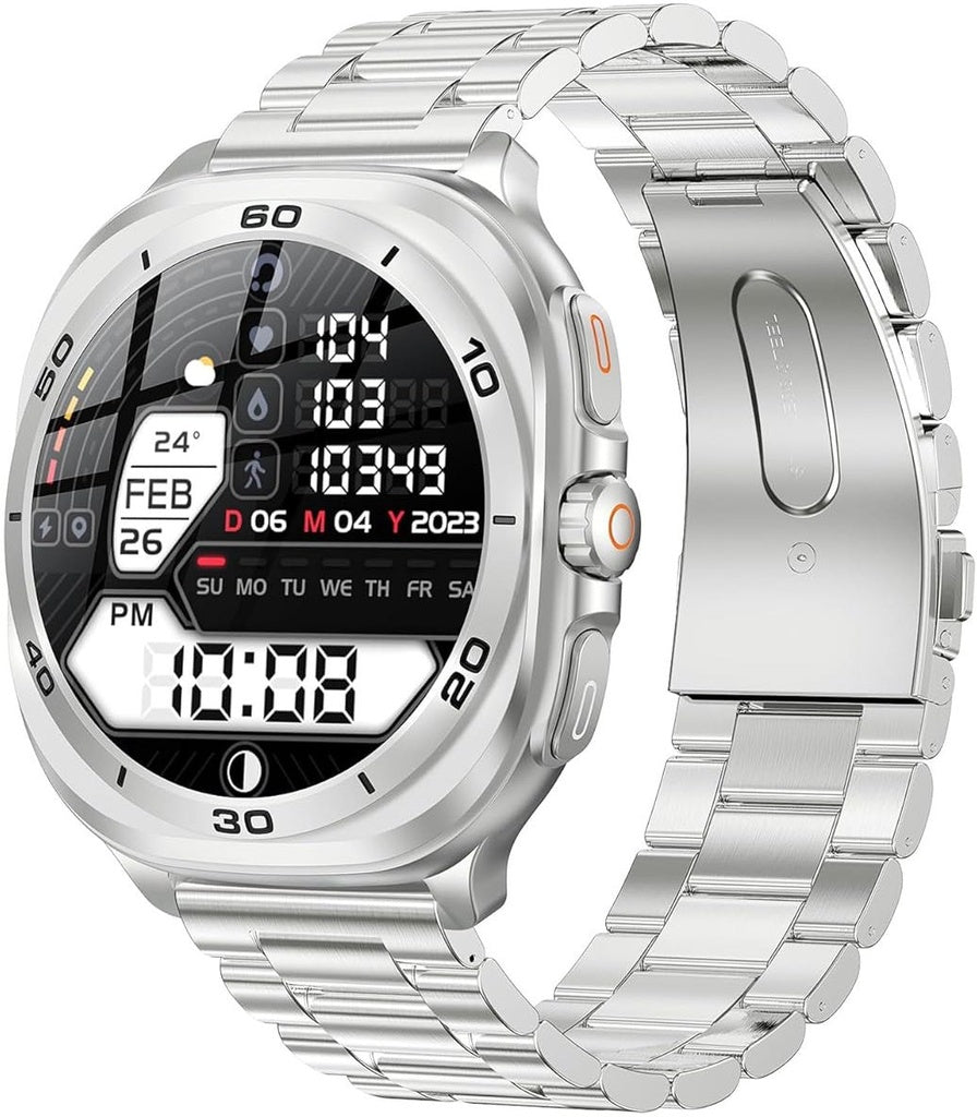 Swiss Military DOM7 Smartwatch – Silver Metal Strap