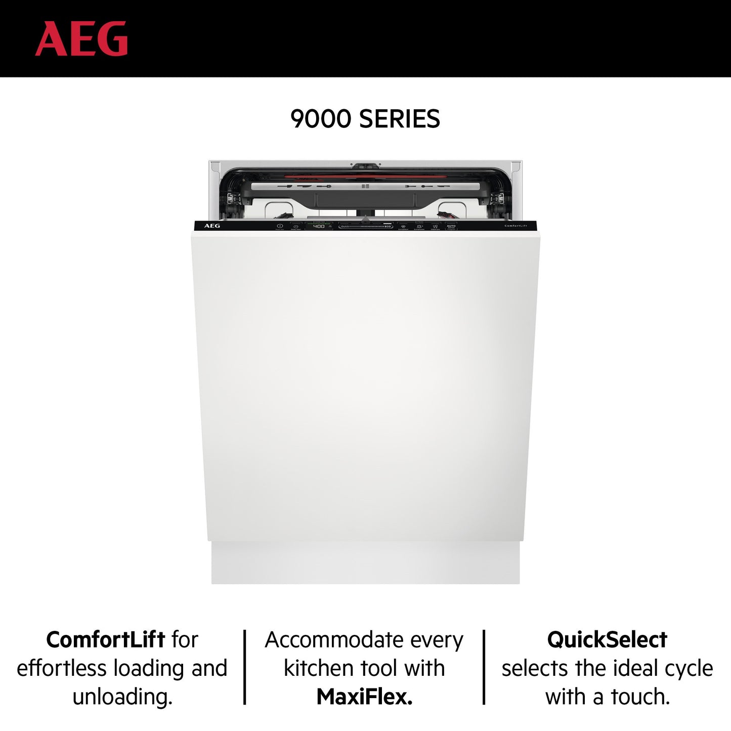 AEG Built-in Dishwasher Comfortlift, Satellite Clean, Energy saving, Maxiflex, Touch Controls, 14 Place settings, 7 programme, White, FSK83827P