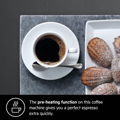 AEG Built-in Coffee Machine 60cm, pre-heating function, Multicup setting, 2.5 litre tank, Black, KKK884500M