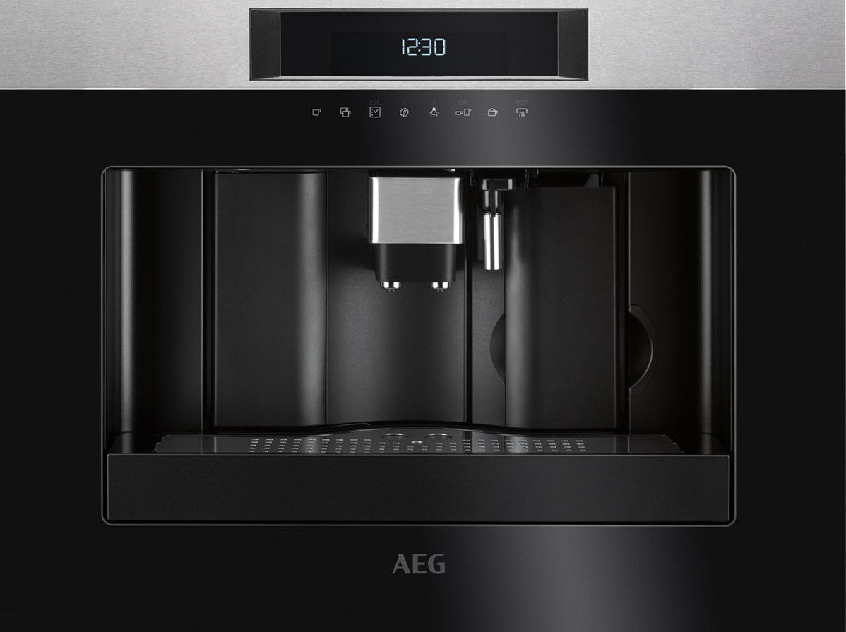 AEG Built-in Coffee Machine 60cm, pre-heating function, Multicup setting, 2.5 litre tank, Black, KKK884500M