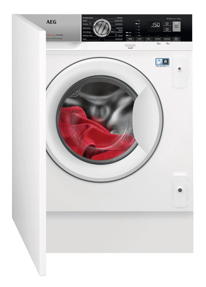 AEG Built-in Front Load Washer Dryer 7kg/4kg, 1200 RPM, Made in Italy, Prosense technology, Stain Removal, Eco Wash, White, LWX7G7634FB