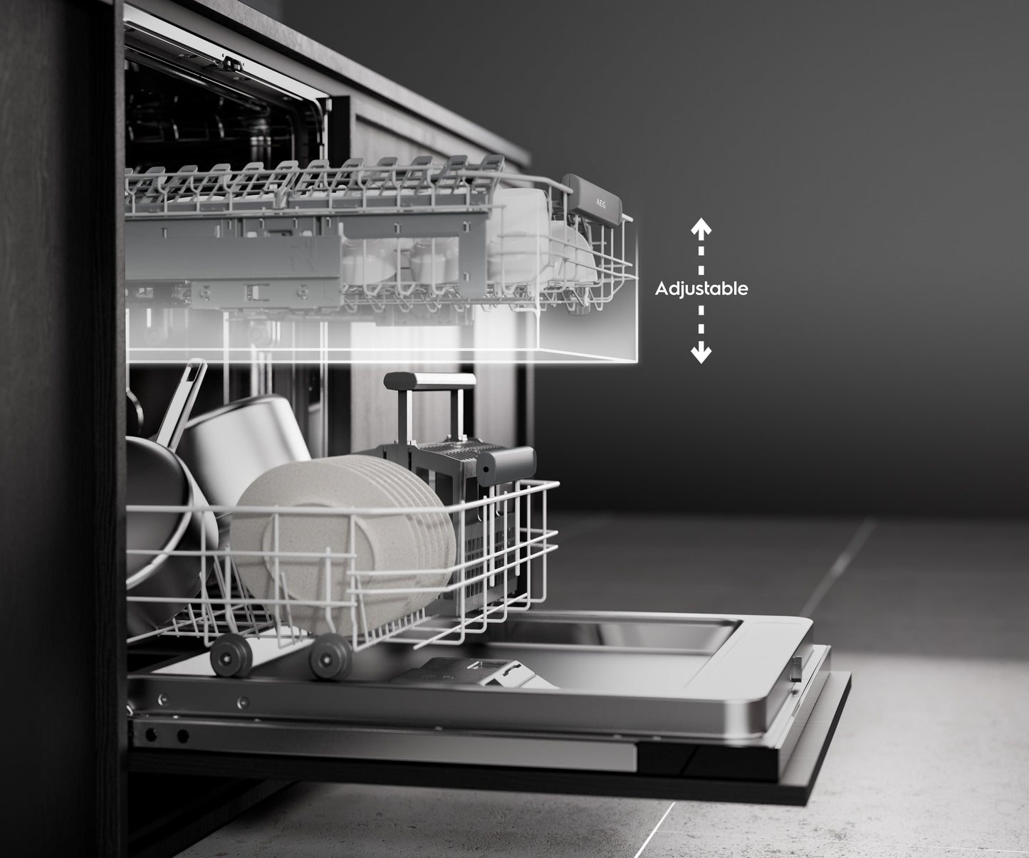 AEG Built-in Dishwasher, Quick select, Pro-clean, Energy saving, Airdry, Touch Controls, 13 Place settings, 5 programme, White, FSB42607Z