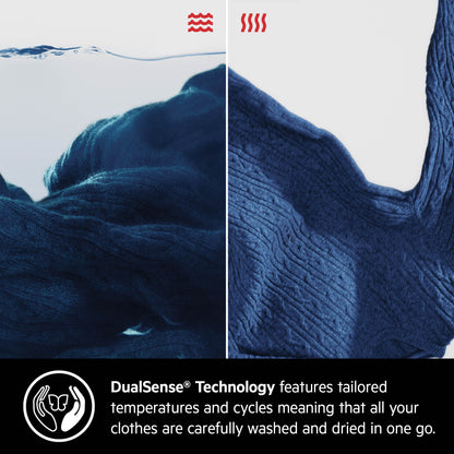 AEG Built-in Front Load Washer Dryer 7kg/4kg, 1200 RPM, Made in Italy, Prosense technology, Stain Removal, Eco Wash, White, LWX7G7634FB