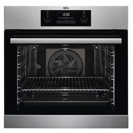 AEG Built-in Electric Oven 60cm, Thermic Air system, Cool-touch, Unisight, Black, BEB331010M