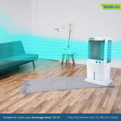 Symphony Air Cooler, Easy-fill, 3D Cooling, Manual control, Dura-Pump technology, Cool Flow, low Energy consumption, i-pure technology, White, STORM 70XL