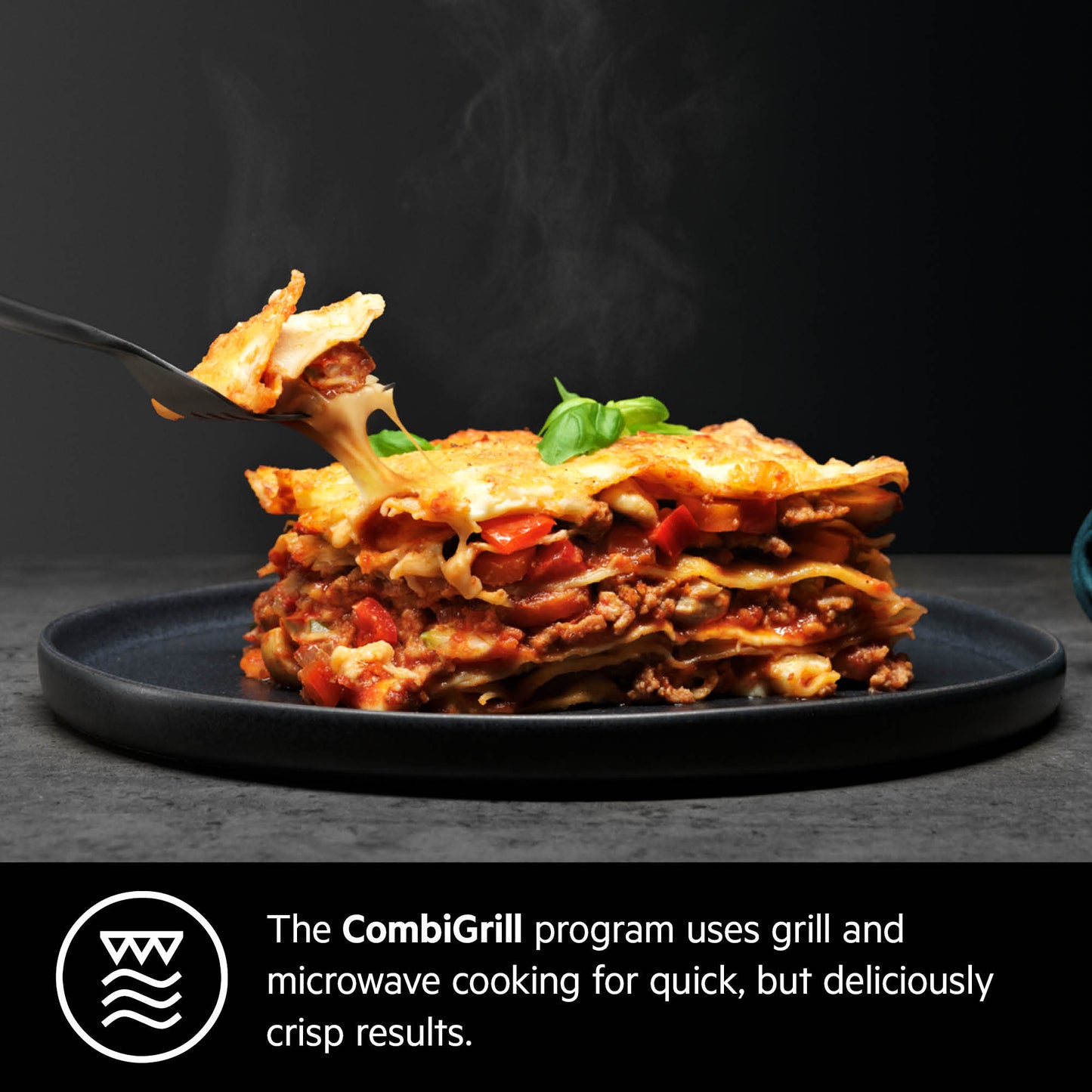 AEG Built-in Microwave Oven 60cm, Grill option, Combigrill, LCD display, Black, KMK721000M