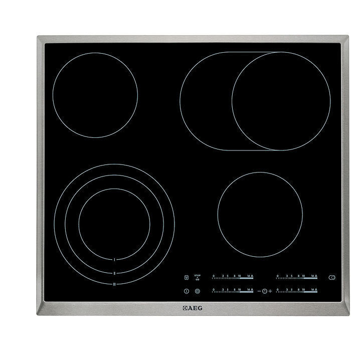 AEG Built-in Electric Ceramic Hobs 60cm, Flexibridge, Procook, Touch controls, Black, HK654071XB