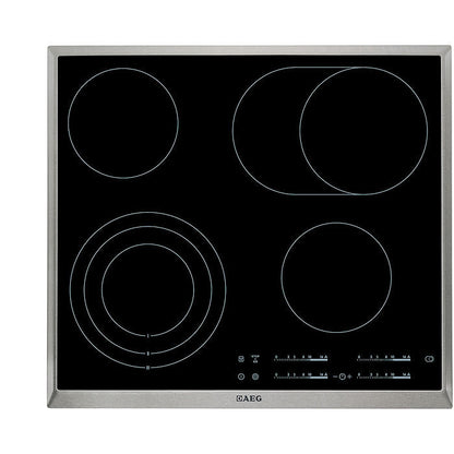 AEG Built-in Electric Ceramic Hobs 60cm, Flexibridge, Procook, Touch controls, Black, HK654071XB