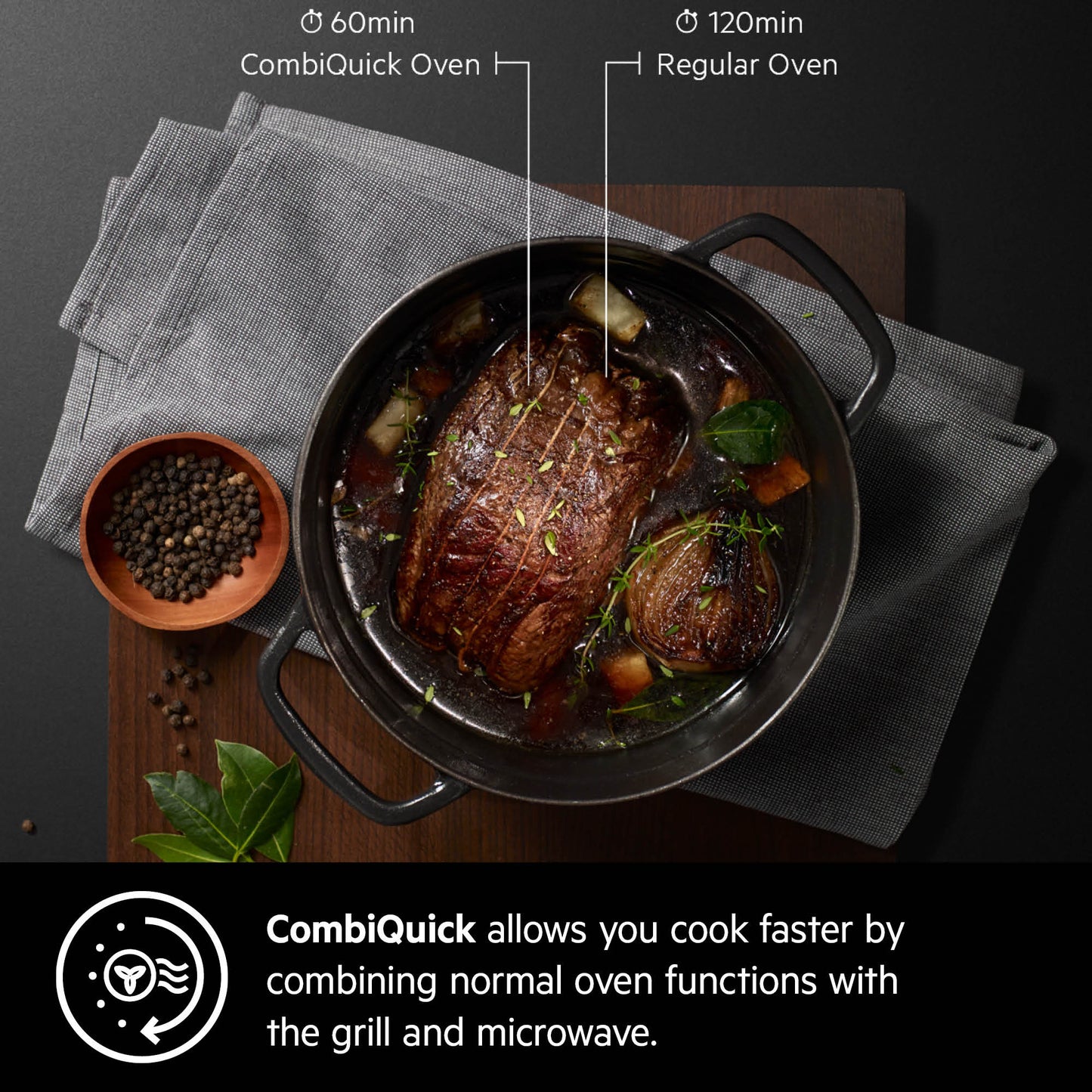 AEG Built-in Microwave Oven 60cm, Grill option, Combigrill, LCD display, Black, KMK721000M