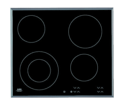 AEG Built-in Electric Hob 60cm, Touch controls, Xl cooking zones, Hot surface indicator, Black, HK624010FB