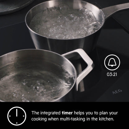 AEG Built-in Induction Hob 90cm, Maxi Sense Hob2Hood, Flexibridge, Multitasking Timer, Black, IKE95474XB