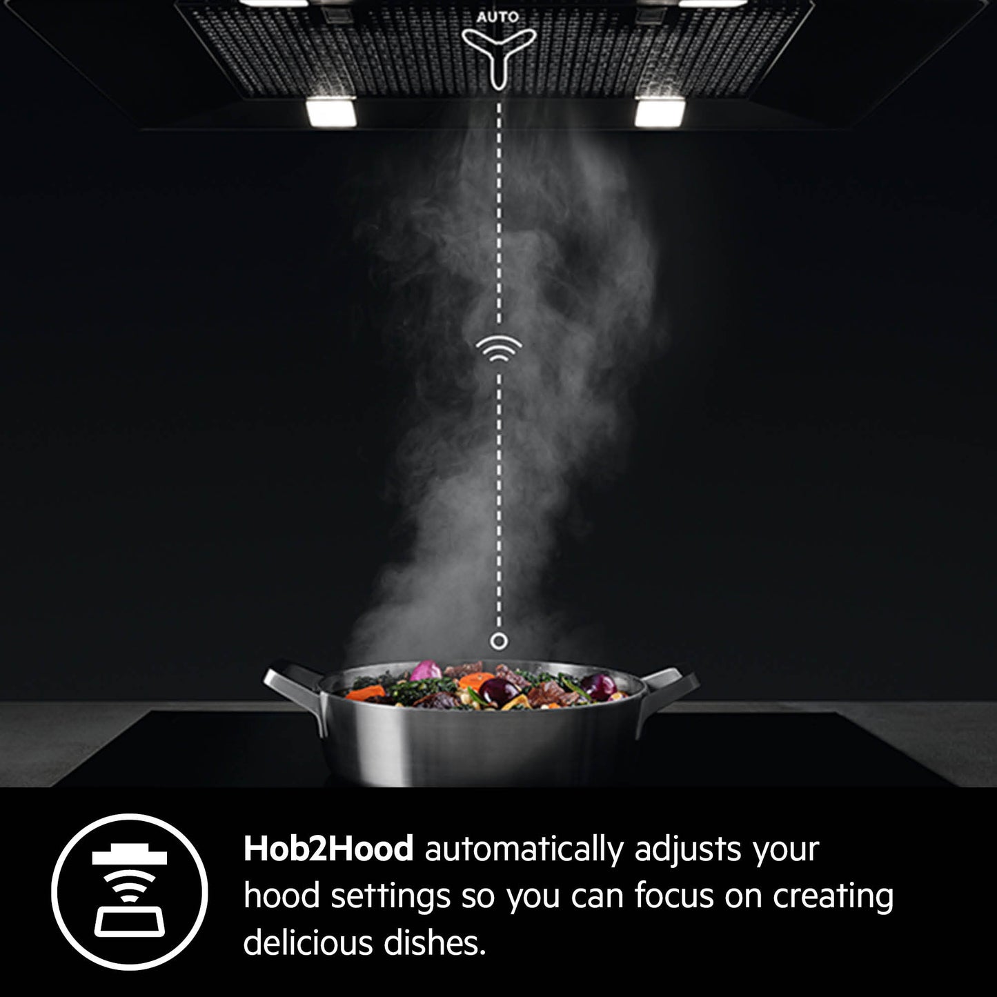 AEG Built-in Induction Hob 90cm, Maxi Sense Hob2Hood, Flexibridge, Multitasking Timer, Black, IKE95474XB