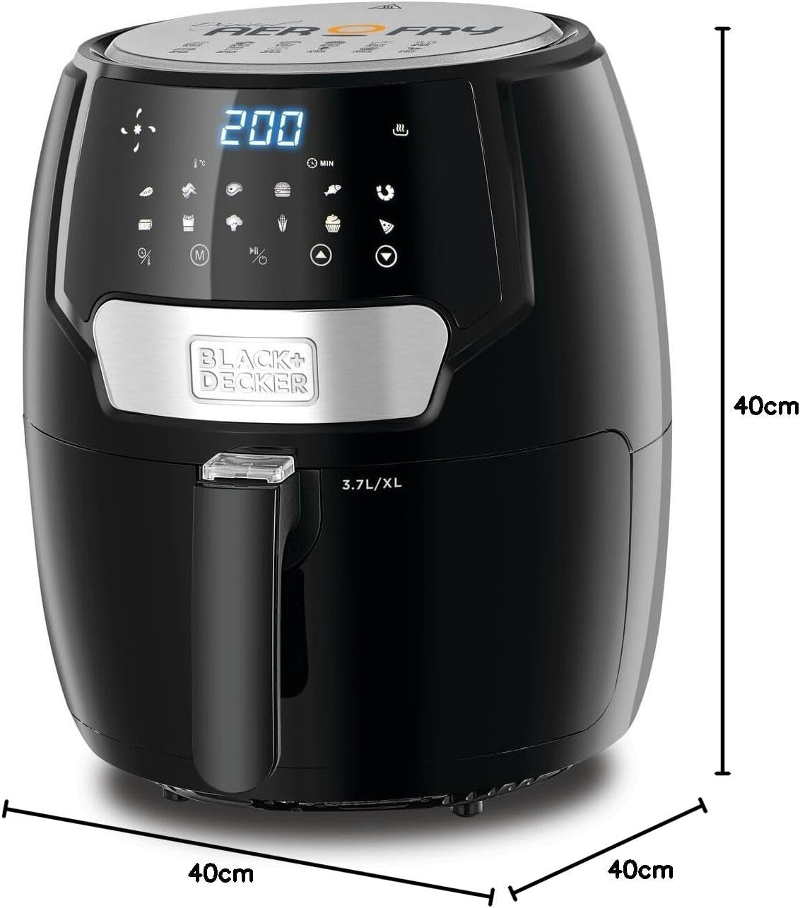 Black + Decker 13-in-1 Air Fryer , Digital Aero Fry, 1500 Watt, 60 Mins Timer, From 80 to 200 Degree Celsius, Black, AF4037-B5