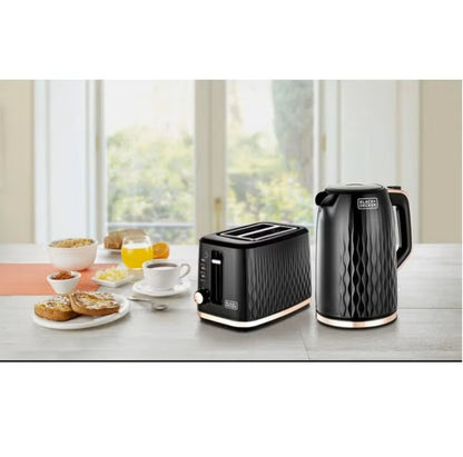 Black + Decker Breakfast Set, Toaster 870W, Kettle 1.7L - 2200W , Black, MBF90-B5