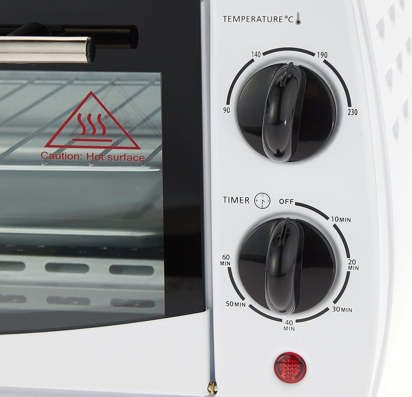 Black + Decker Electric Oven, 9L, 800W, 90-230° Temp Setting, Double Grill With Convection, Double Glass Door For Safety, White, TRO9DG-B5