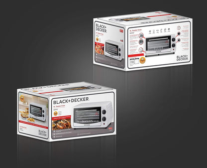 Black + Decker Electric Oven, 9L, 800W, 90-230° Temp Setting, Double Grill With Convection, Double Glass Door For Safety, White, TRO9DG-B5