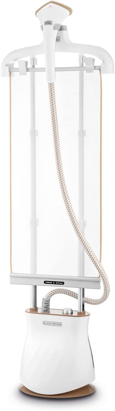 Black + Decker Twin Pole Garment Steamer, 2400W, White, GST2400-B5