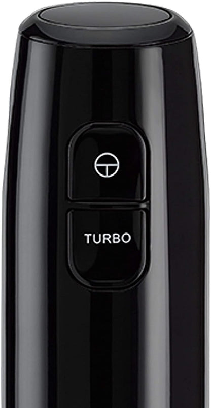 Black + Decker Hand Blender, 600ml Chopping Bowl, 2 Speeds, 3-in-1 Functionality for Blending, Chopping and Whisking, Black, HB600-B5