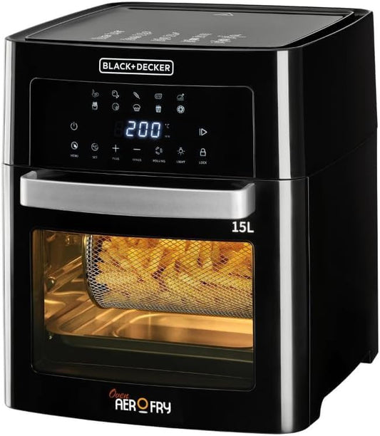 Black + Decker Digital Air Fryer, 15L, 1700W, Black, AOF150-B5