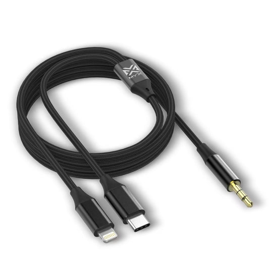 MYX PRO SOUND LINK 2IN1 AUX CABLE (1.2M) BLK
