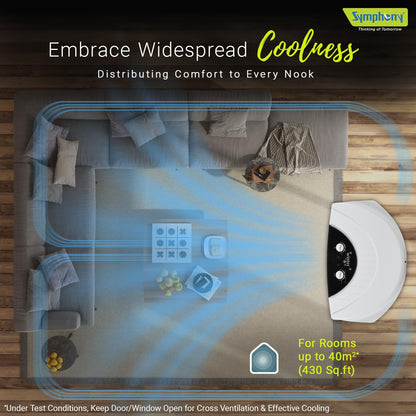 Symphony Air Cooler, Easy-fill, 3D Cooling, Manual control, Dura-Pump technology, Cool Flow, low Energy consumption, i-pure technology, White, Winter 80XL