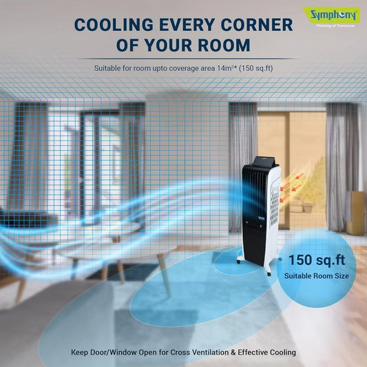 Symphony Air Cooler, Easy-fill, 3D Cooling, Digital control, Dura-Pump technology, Cool Flow, low Energy consumption, i-pure technology, Black, Diet 3D 30i