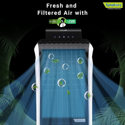 Symphony Air Cooler, Easy-fill, 3D Cooling, Digital control, Dura-Pump technology, Cool Flow, low Energy consumption, i-pure technology, Black, Diet 3D 40i