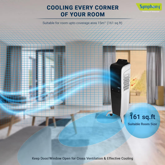 Symphony Air Cooler, Easy-fill, 3D Cooling, Digital control, Dura-Pump technology, Cool Flow, low Energy consumption, i-pure technology, Black, Diet 3D 40i