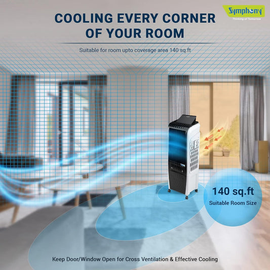 Symphony Air Cooler, Easy-fill, 3D Cooling, Digital control, Dura-Pump technology, Cool Flow, low Energy consumption, i-pure technology, Black, Diet 3D 20i
