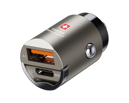 Swiss Military 30W Fast Car Charger with USB-C & USB-A