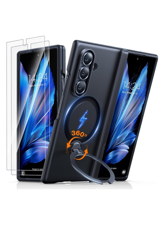 TORRAS Ostand Spin Case for Samsung Galaxy Z Fold 7 - Black